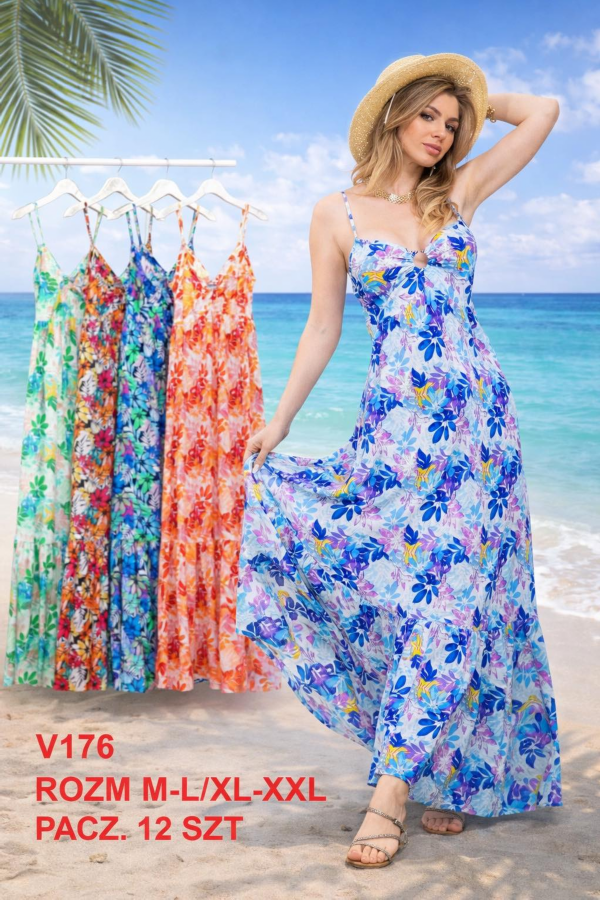 Sukienki damskie Roz M-2XL, Mix Kolor .Paczka 12 szt 1